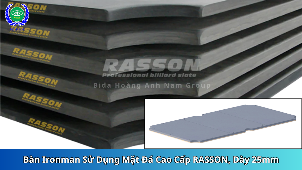 Bàn Ironman Sử Dụng Mặt Đá Cao Cấp RASSON, Dày 25mm