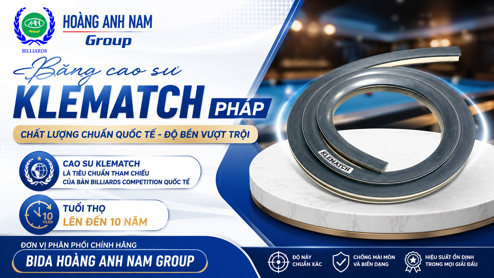 Băng cao su Klematch Pháp | Phân Phối Hoàng Anh Nam Group
