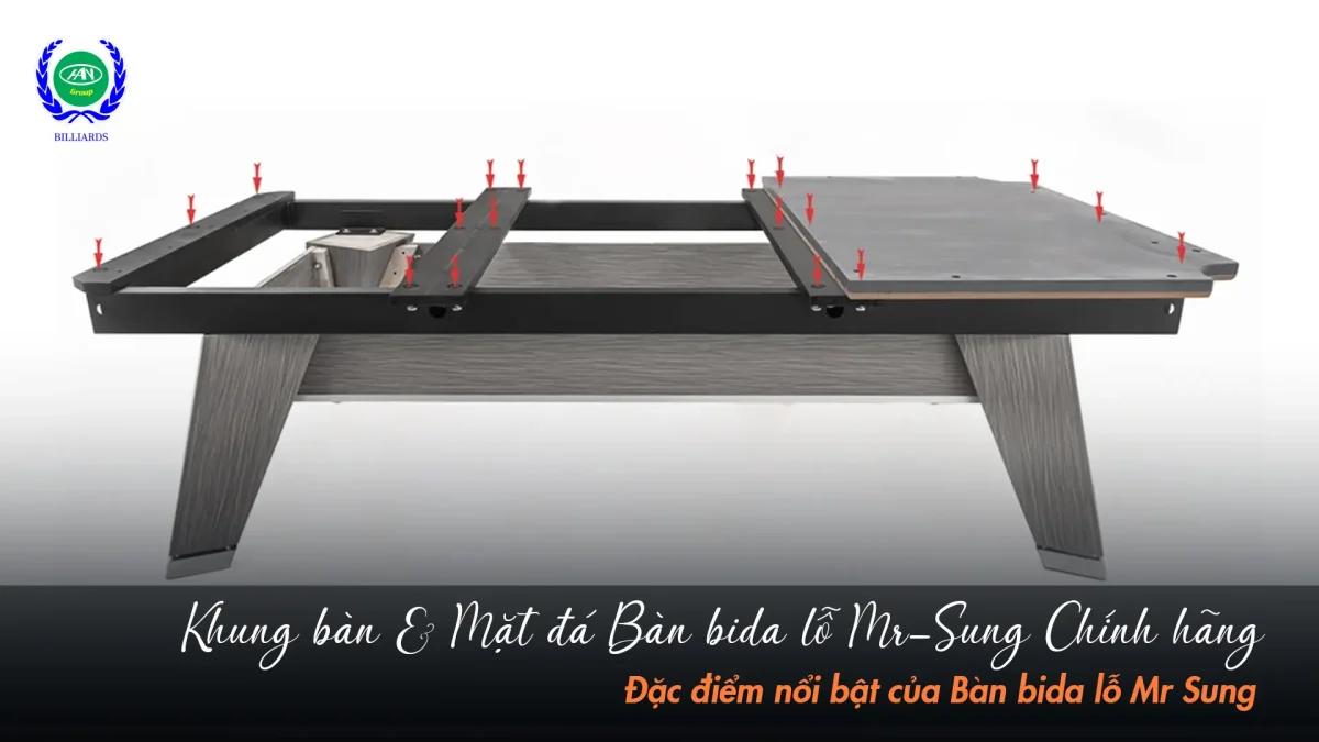 ĐẶC ĐIỂM KHUNG BÀN CỦA BÀN BIDA LỖ MR-SUNG | Bida Hoàng Anh Nam Group