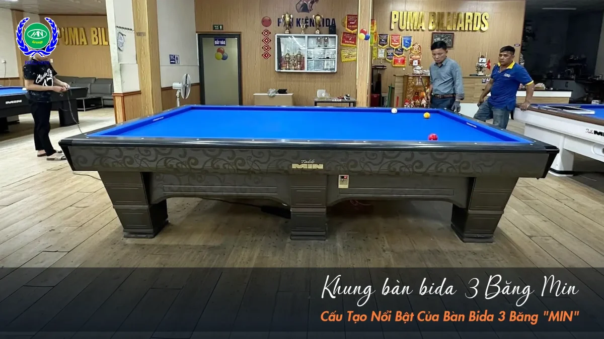 Khung bàn bida 3 băng MIN | Bida Hoàng Anh Nam Group
