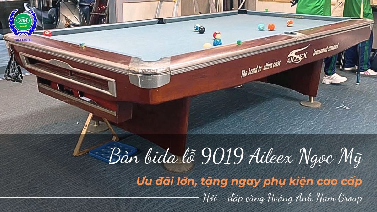 Bàn bida lỗ Aileex 9019 Ngọc Mỹ - Ưu đãi lớn, tặng ngay phụ kiện cao cấp | Bida Hoàng Anh Nam Group
