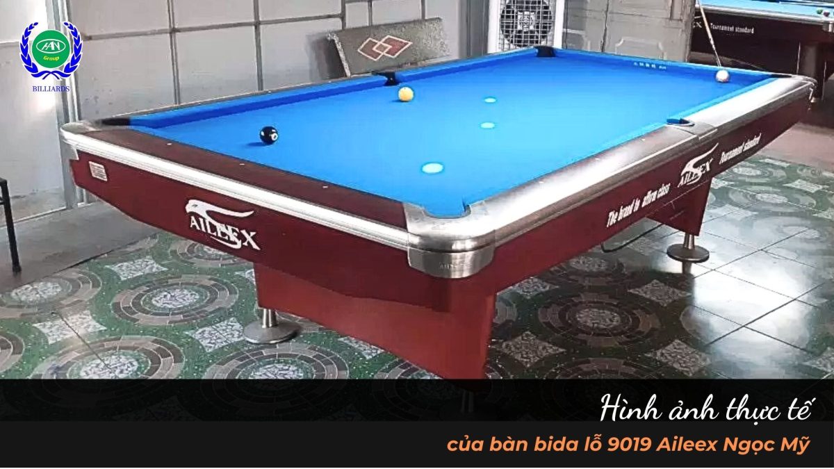 Hình ảnh thực tế của bàn bida lỗ 9019 Aileex Ngọc Mỹ | Bida Hoàng Anh Nam Group
