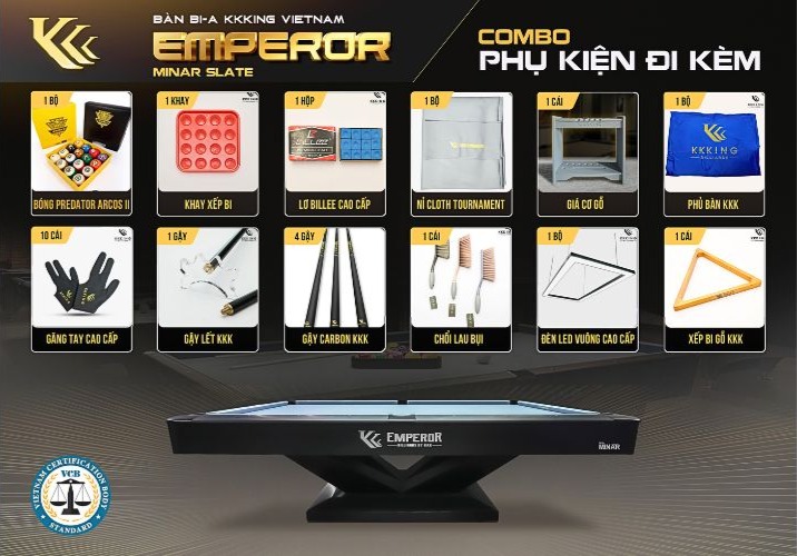 Bộ phụ kiện đi kèm khi mua bàn KKKing Emperor