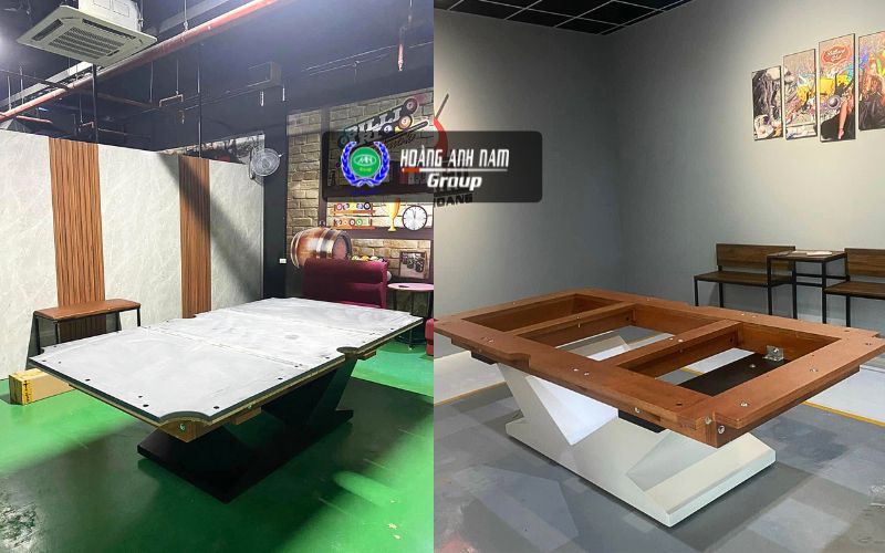 Mặt đá và khung bàn Bida lỗ Samurai Limited màu trắng