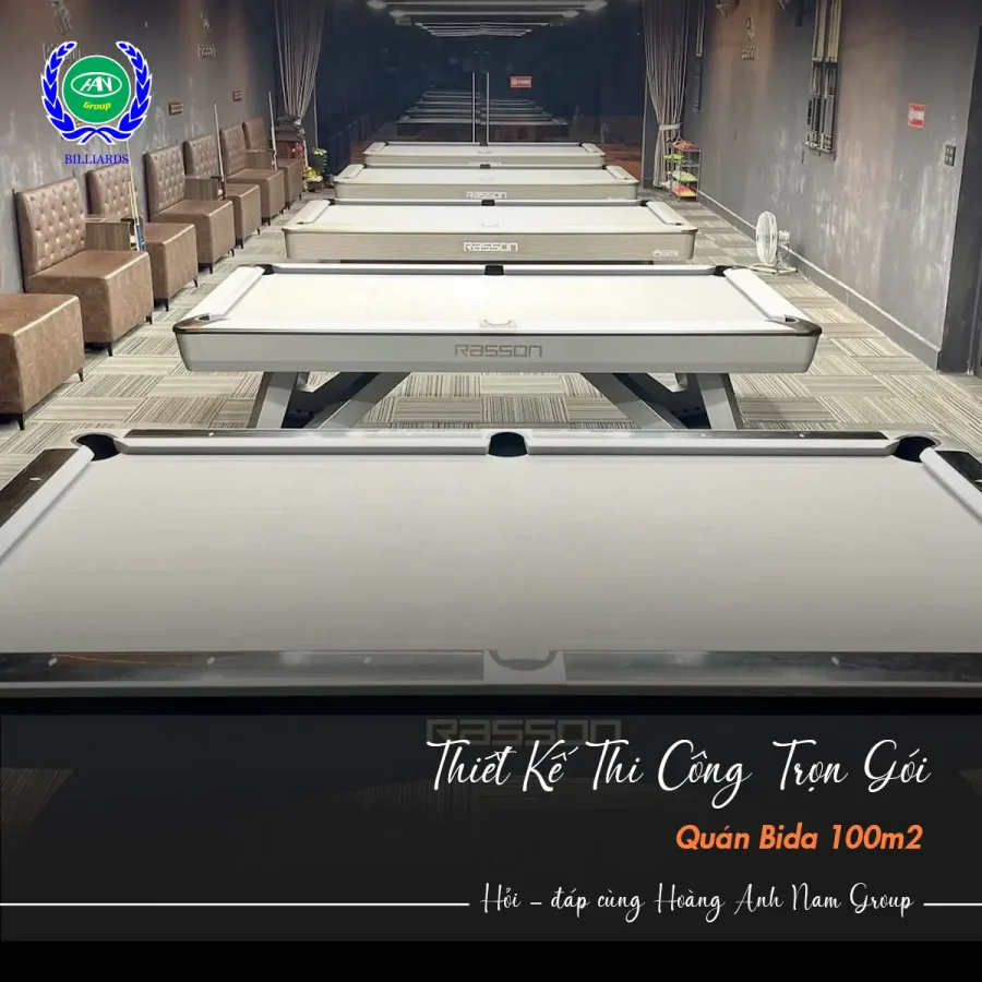 THIẾT KẾ THI CÔNG TRỌN GÓI QUÁN BIDA 100M2