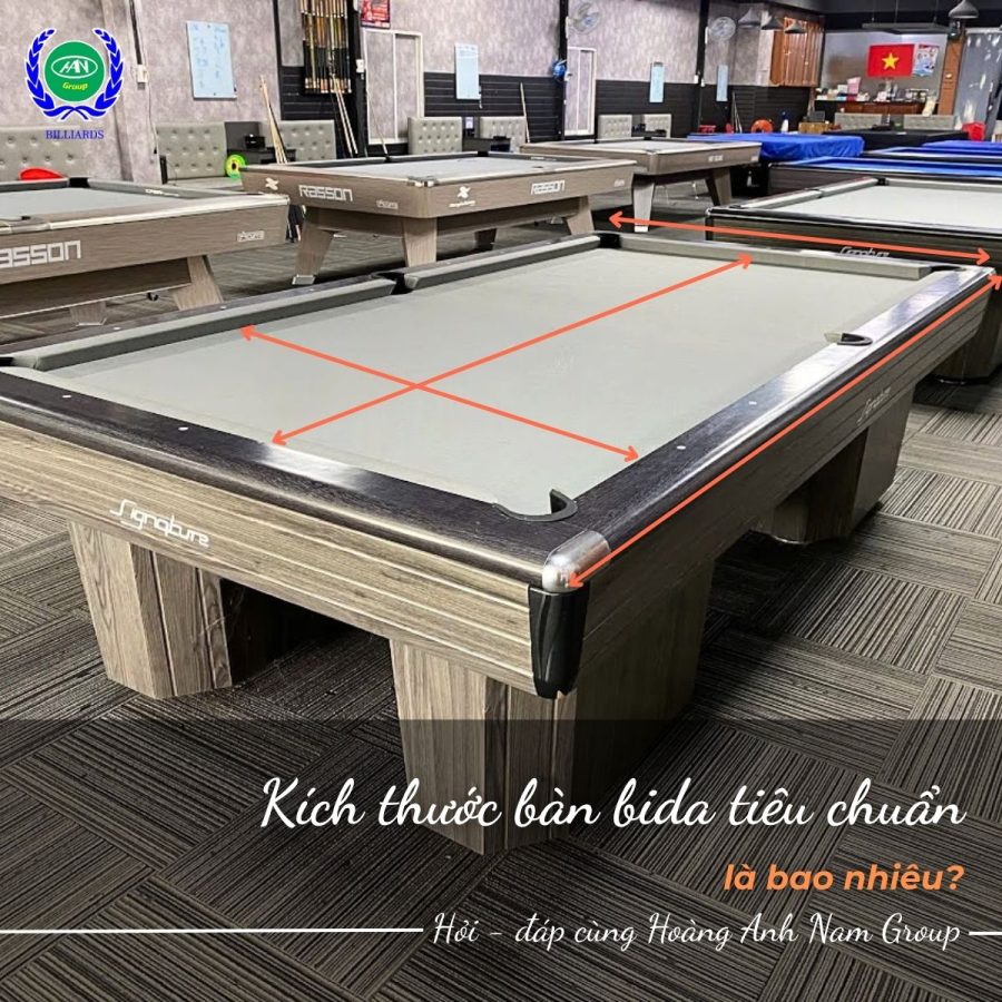Kích thước bàn bida tiêu chuẩn