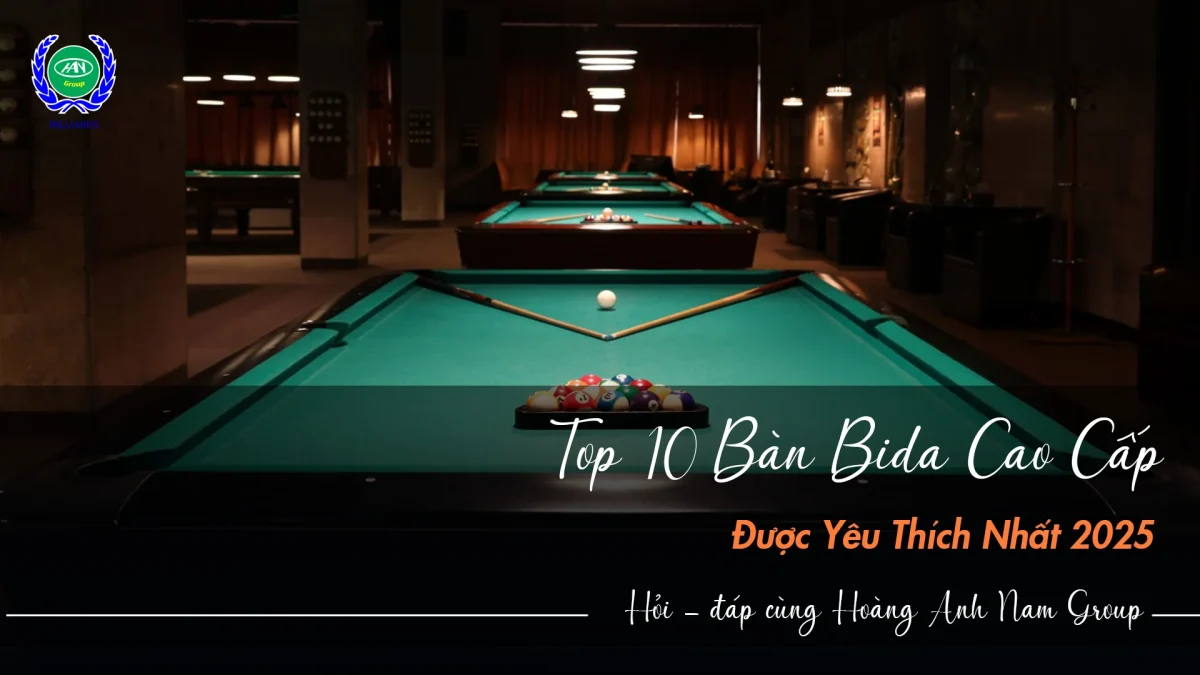Top 10 bàn bida cao cấp được yêu thích nhất 2025 | Bida Hoàng Anh Nam Group