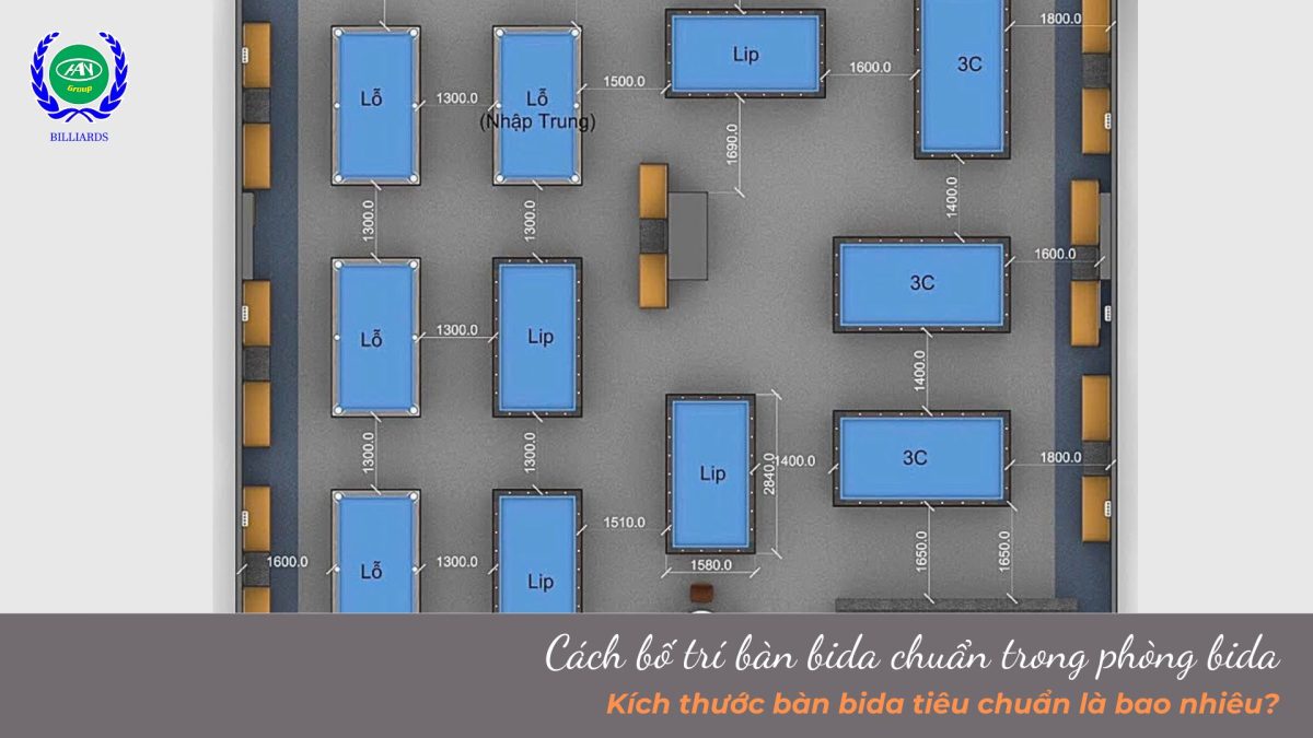 Cách bố trí bàn bida chuẩn trong phòng bida