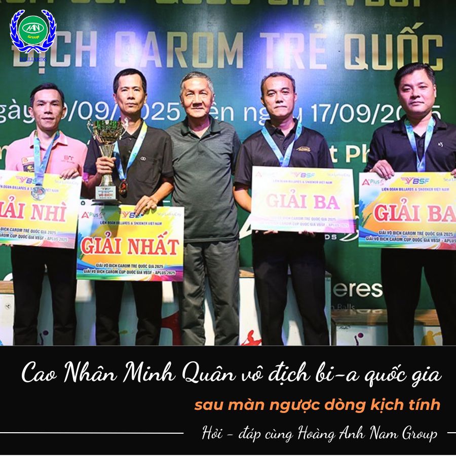 Cao Nhân Minh Quân vô địch bi-a quốc gia