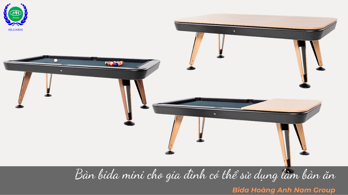 Bàn bida mini cho gia đình có thể sử dụng làm bàn ăn 