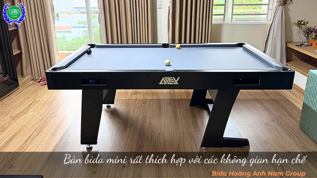 Bàn bida mini rất thích hợp với các không gian hạn chế