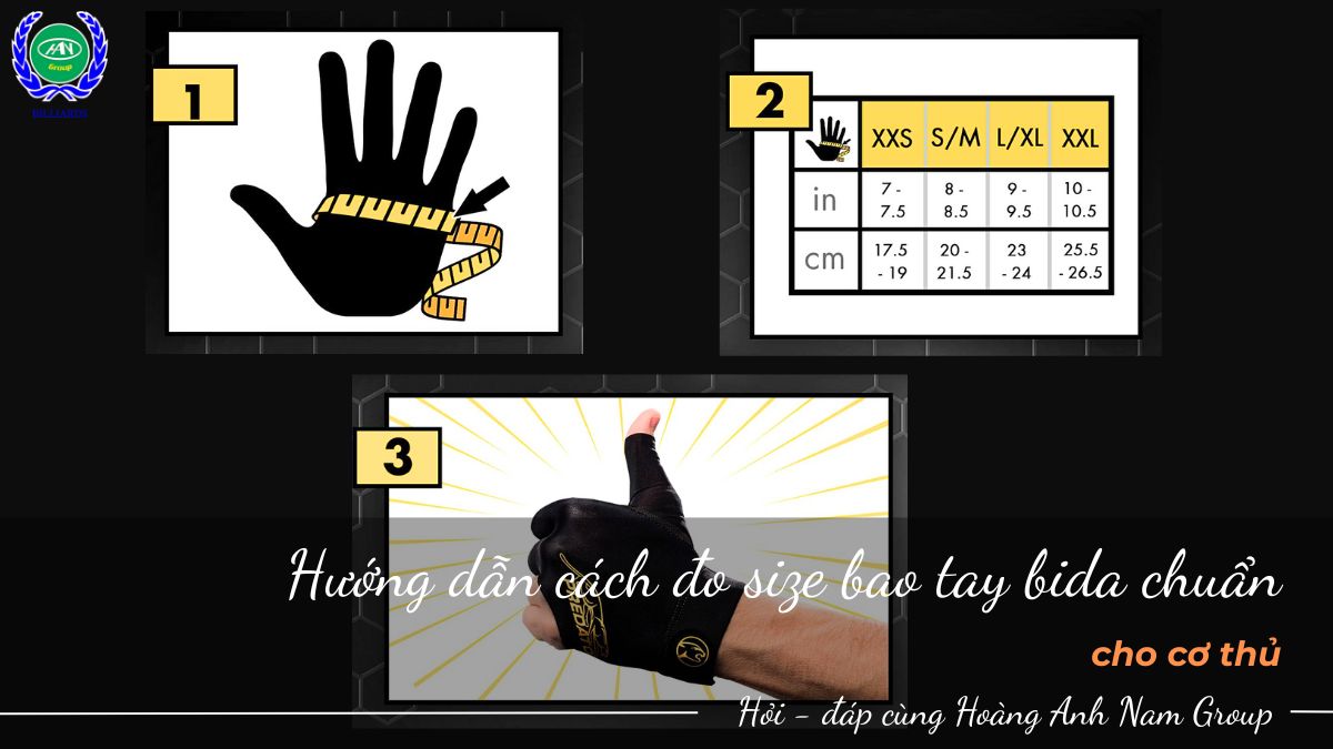 Hướng dẫn cách đo size bao tay bida chuẩn cho cơ thủ