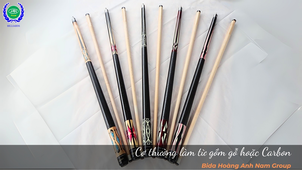 Cơ thường làm từ gồm gỗ hoặc Carbon 