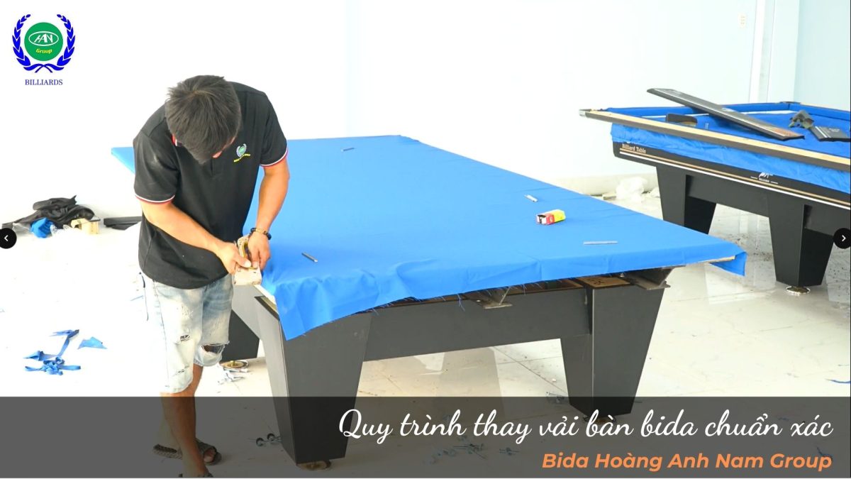 Quy trình thay vải bàn bida chuẩn xác
