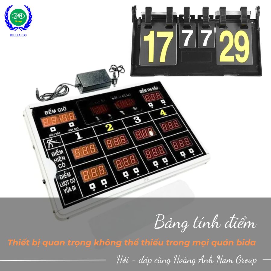 Bảng tính điểm bida - Thiết bị quan trọng không thể thiếu trong mọi quán bida
