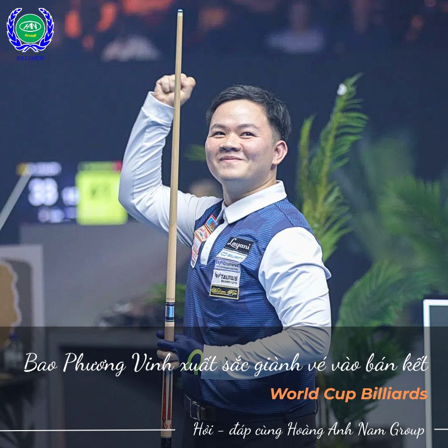Bao Phương Vinh vào bán kết World Cup Billiards