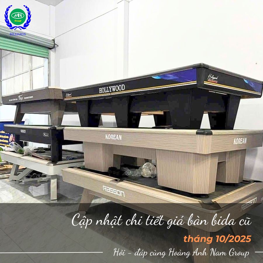 Giá bàn bida cũ tháng 10/2025