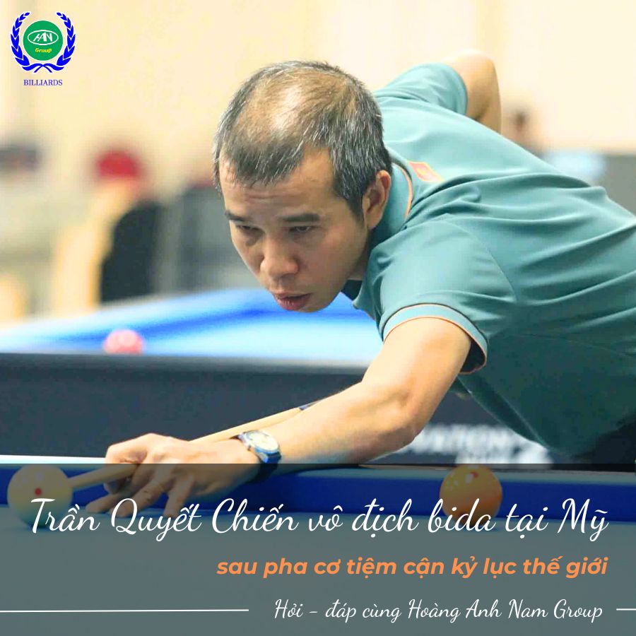 Trần Quyết Chiến vô địch bida tại Mỹ sau pha cơ tiệm cận kỷ lục thế giới