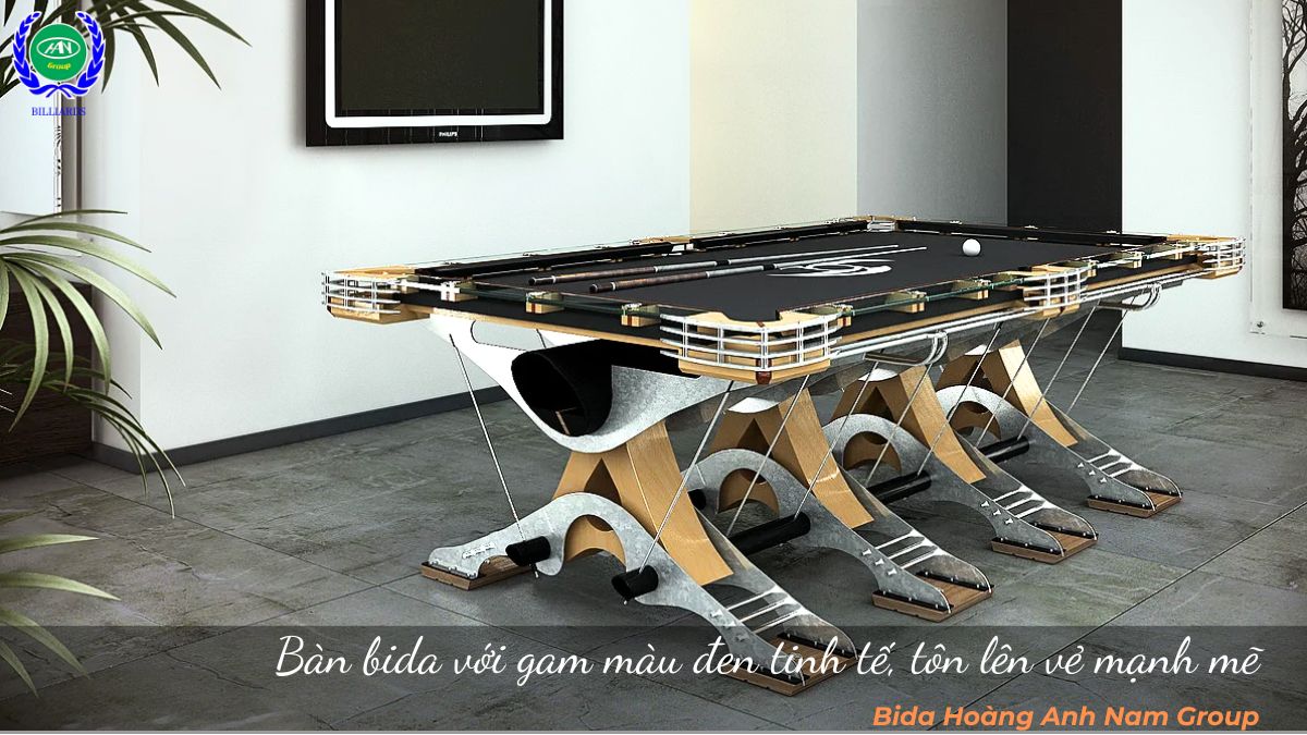 Bàn bida với gam màu đen tinh tế, tôn lên vẻ mạnh mẽ 