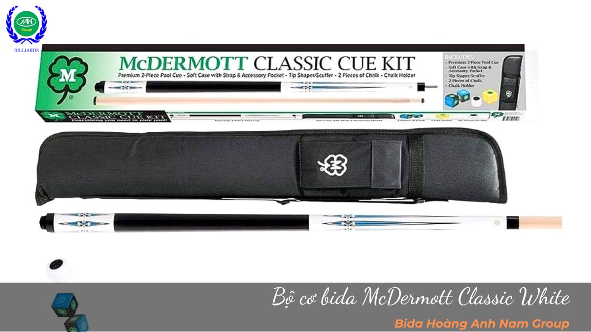 Bộ cơ bida McDermott Classic White 