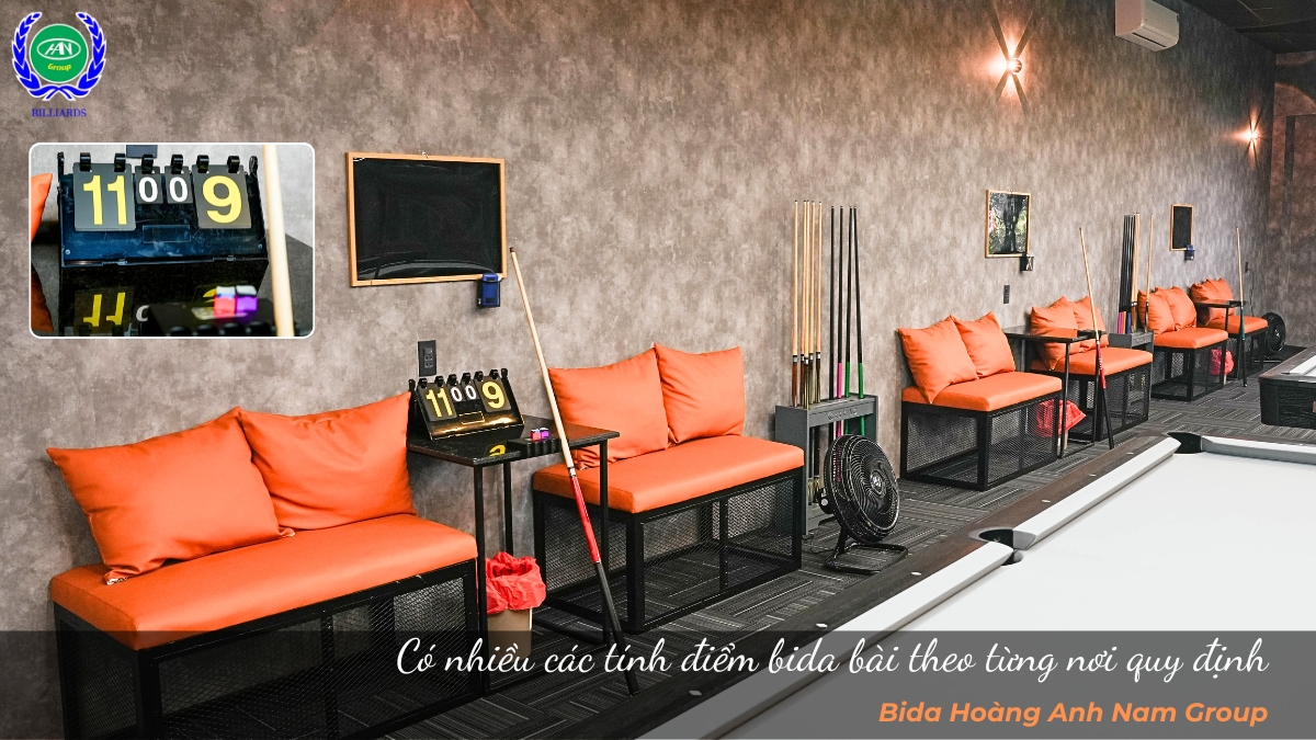 Có nhiều các tính điểm bida bài theo từng nơi quy định