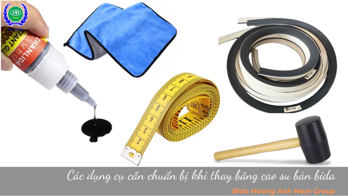 Các dụng cụ cần chuẩn bị khi thay băng cao su bàn bida