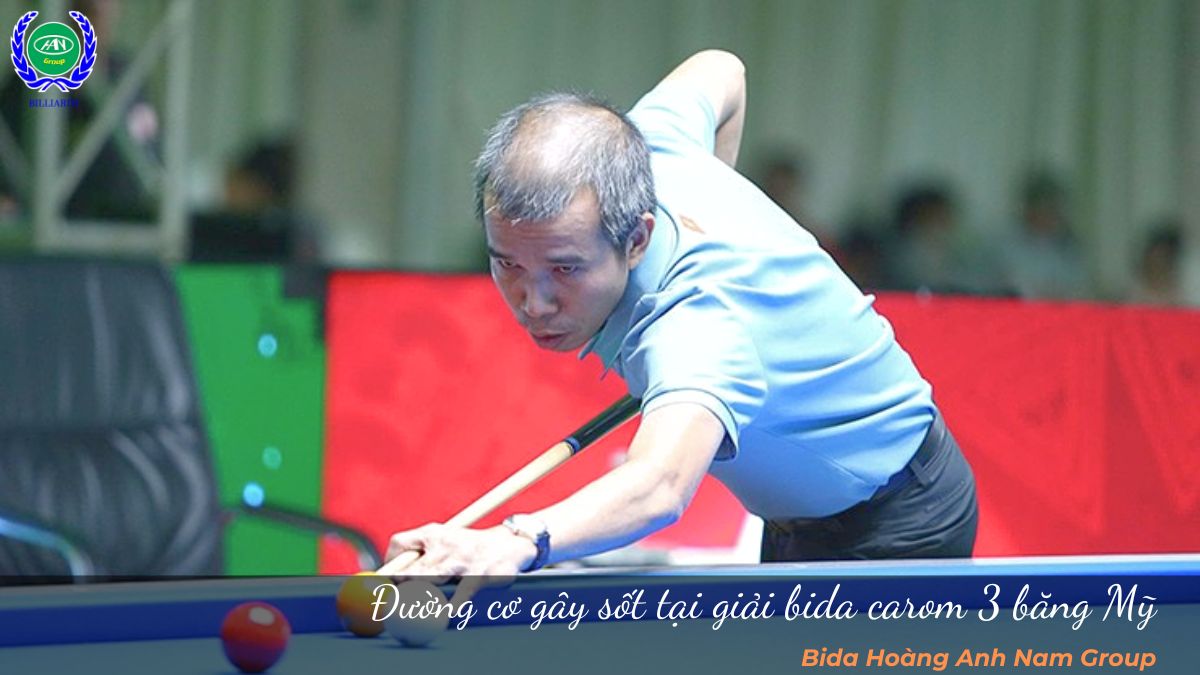 Đường cơ gây sốt tại giải bida carom 3 băng Mỹ