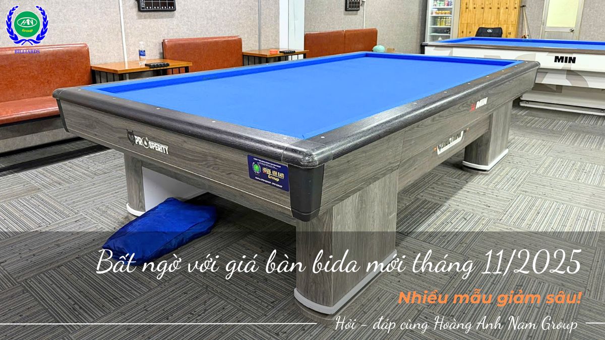 Bất ngờ với giá bàn bida mới tháng 11/2025 - Nhiều mẫu giảm sâu! 