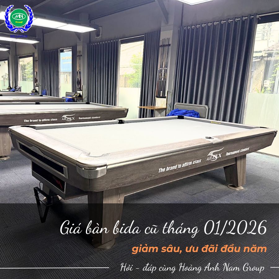 Giá bàn bida cũ tháng 01/2026