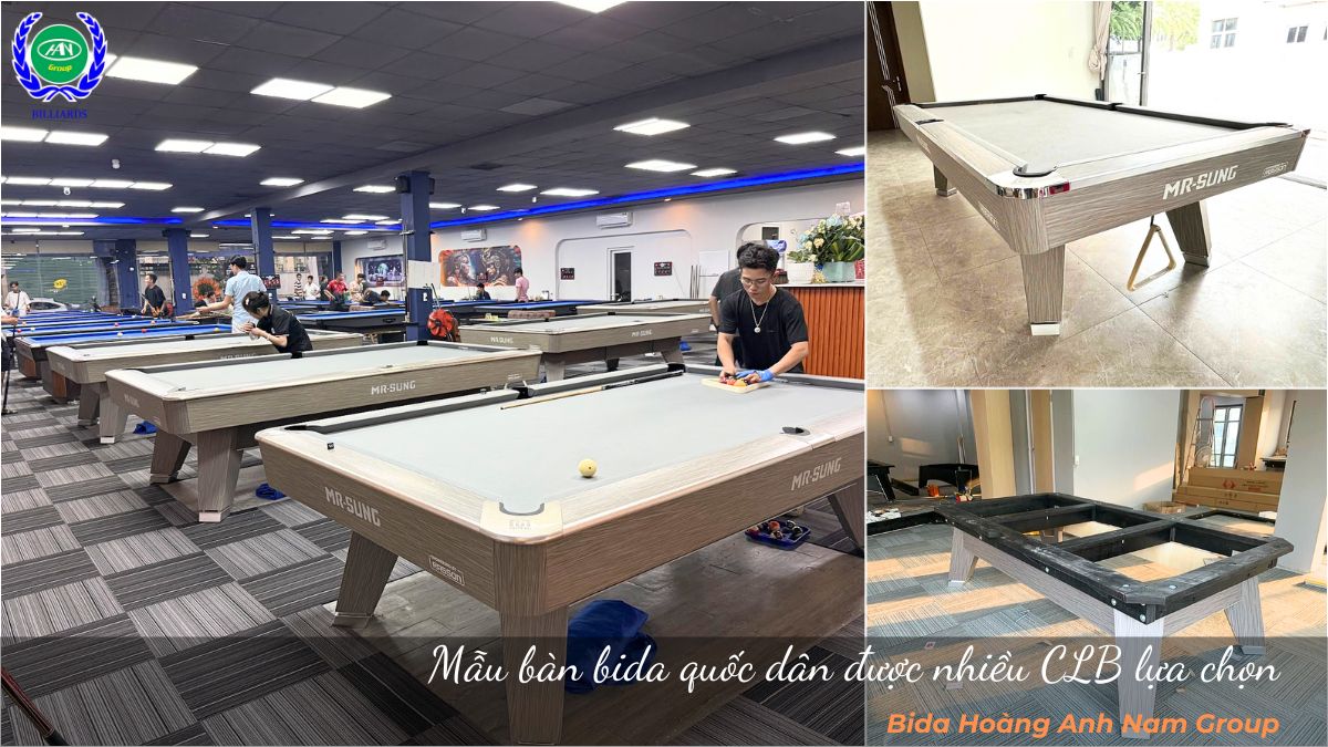 Mẫu bàn bida quốc dân được nhiều CLB lựa chọn