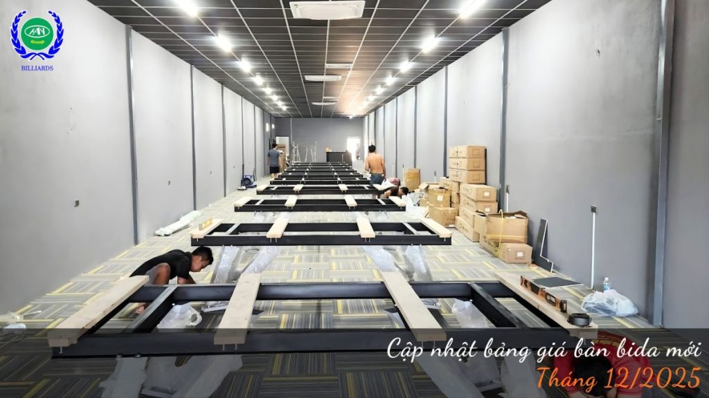 Cập nhật giá bàn bida mới tháng 12/2025 | Bida Hoàng Anh Nam Group