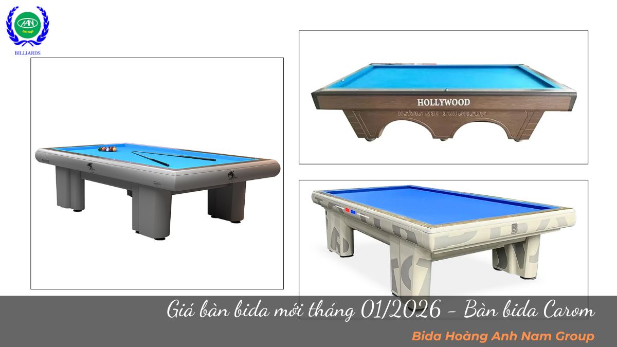 Giá bàn bida mới tháng 01/2026 - Bàn bida Carom