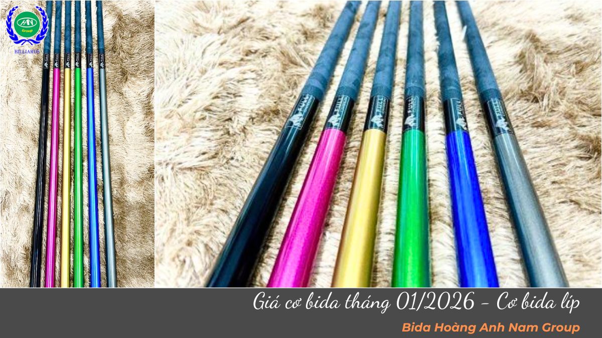 Giá cơ bida tháng 01/2026 - Cơ bida líp