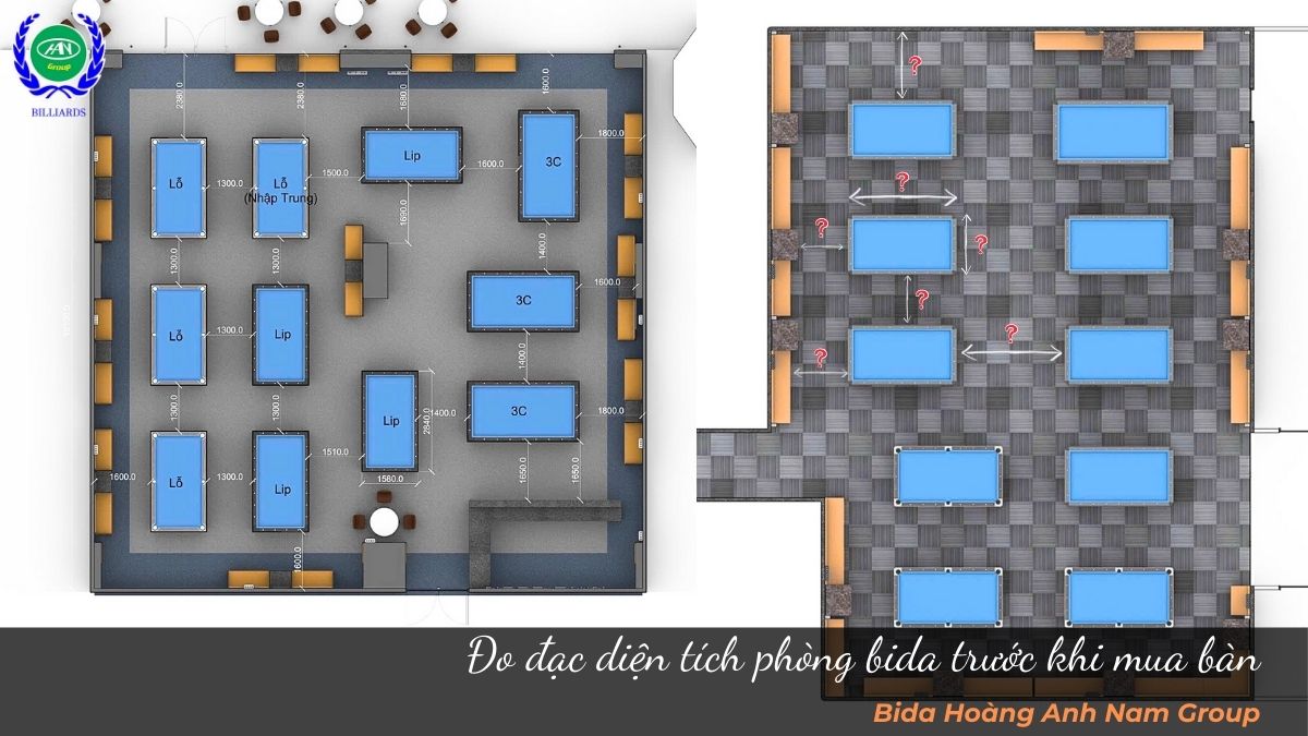 Đo đạc diện tích phòng bida trước khi mua bàn