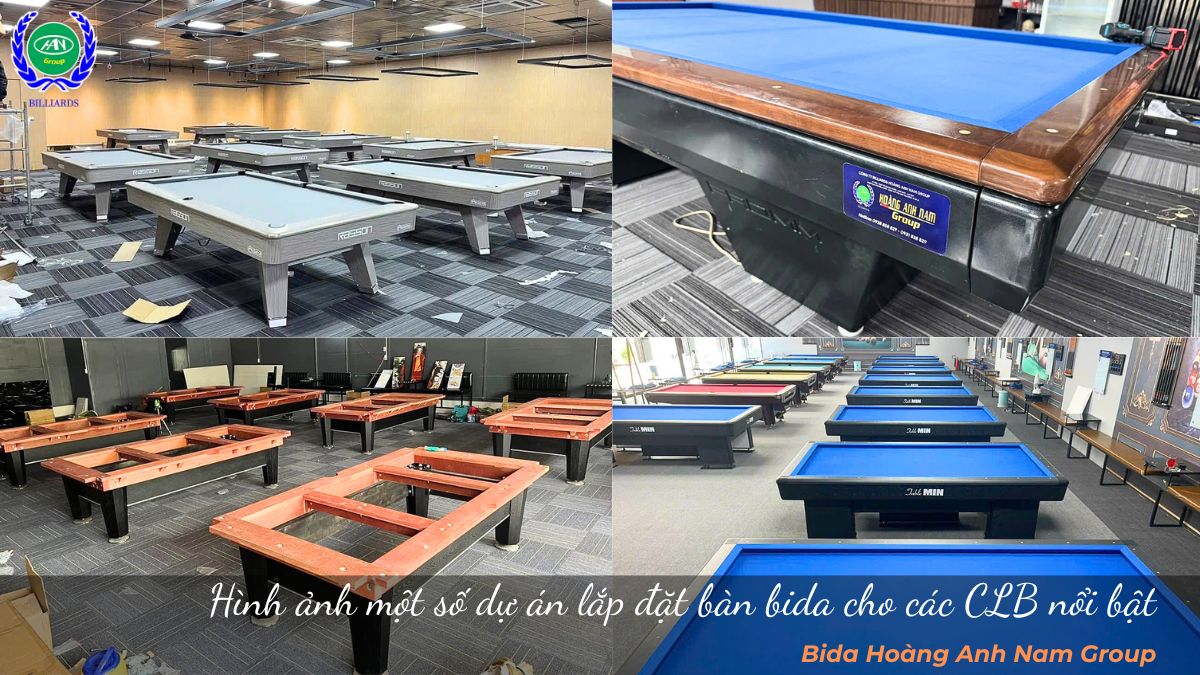 Hình ảnh một số dự án lắp đặt bàn bida cho các CLB nổi bật