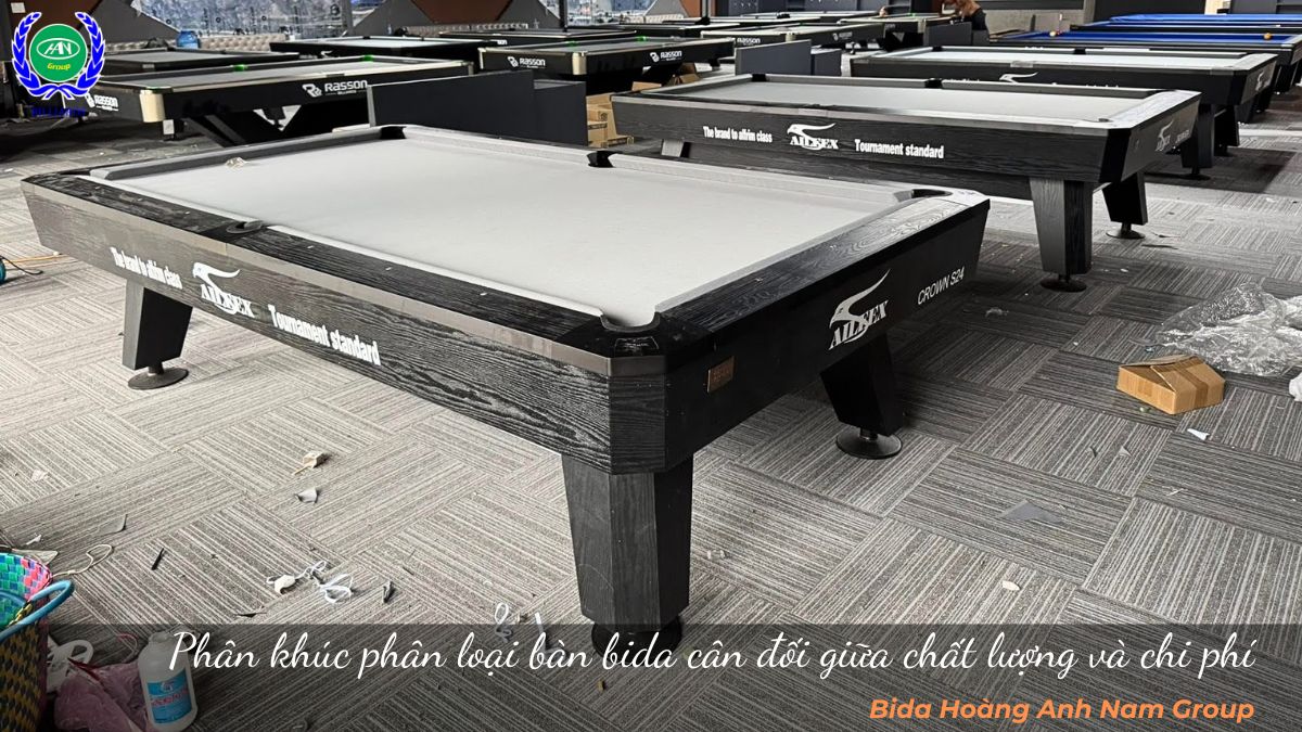 Phân khúc phân loại bàn bida cân đối giữa chất lượng và chi phí