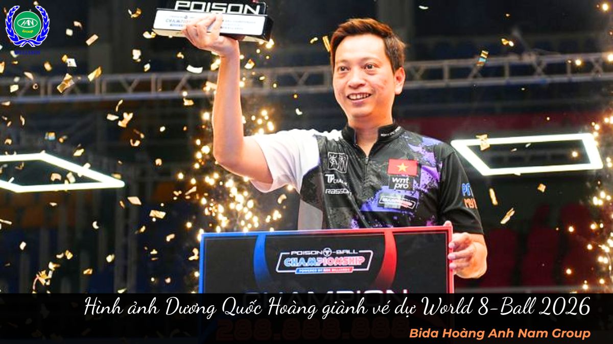 Hình ảnh Dương Quốc Hoàng giành vé dự World 8-Ball 2026