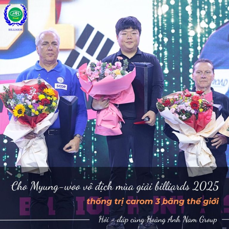 Cho Myung-woo vô địch mùa giải billiards 2025, thống trị carom 3 băng thế giới