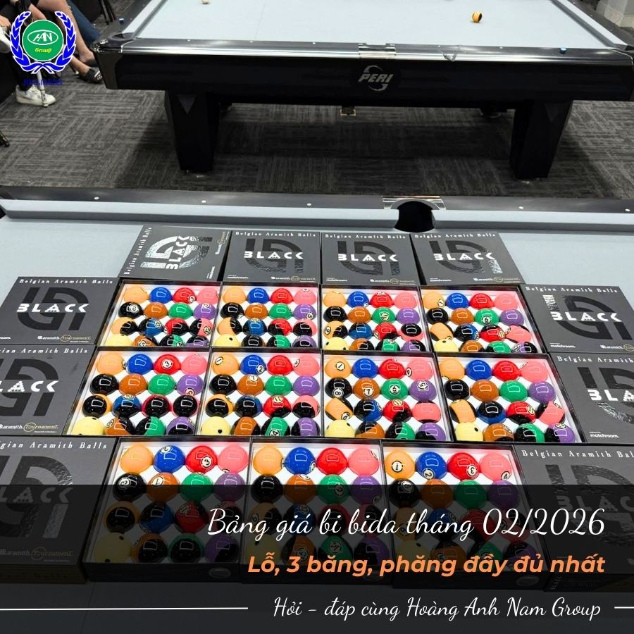 Bảng giá bi bida tháng 02/2026: Lỗ, 3 băng, phăng đầy đủ nhất