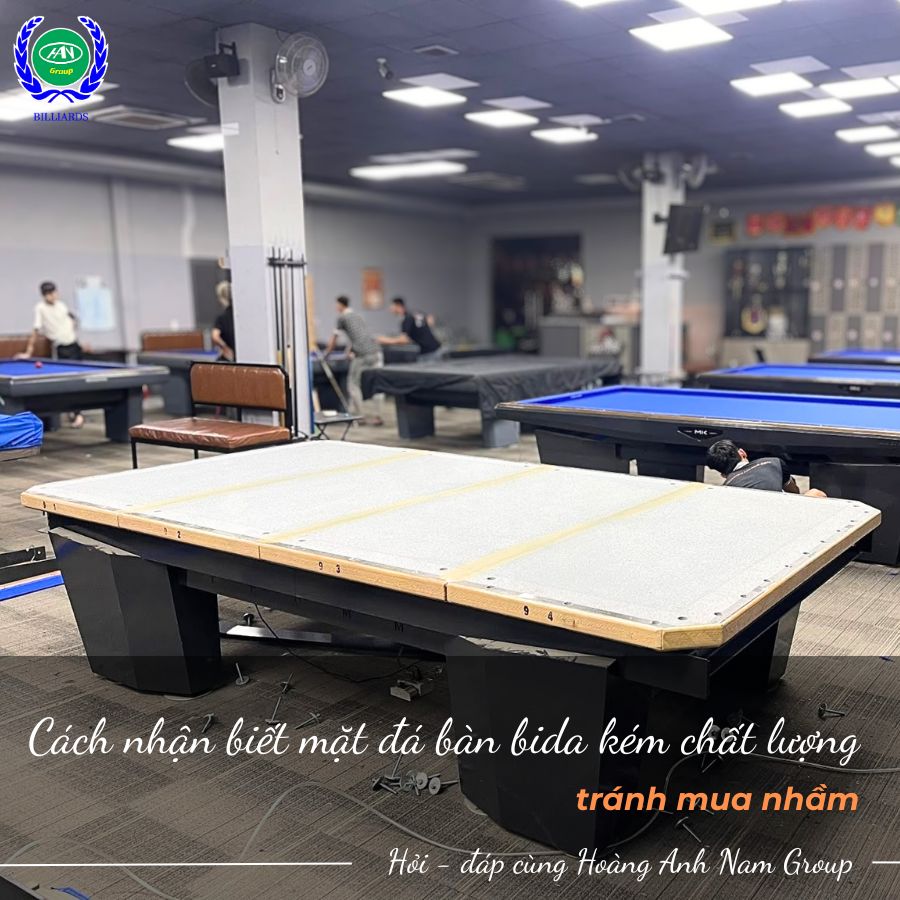Mặt đá bàn bida kém chất lượng
