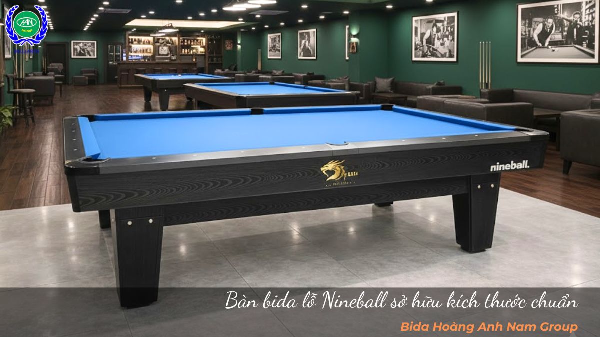 Bàn bida lỗ Nineball sở hữu kích thước chuẩn