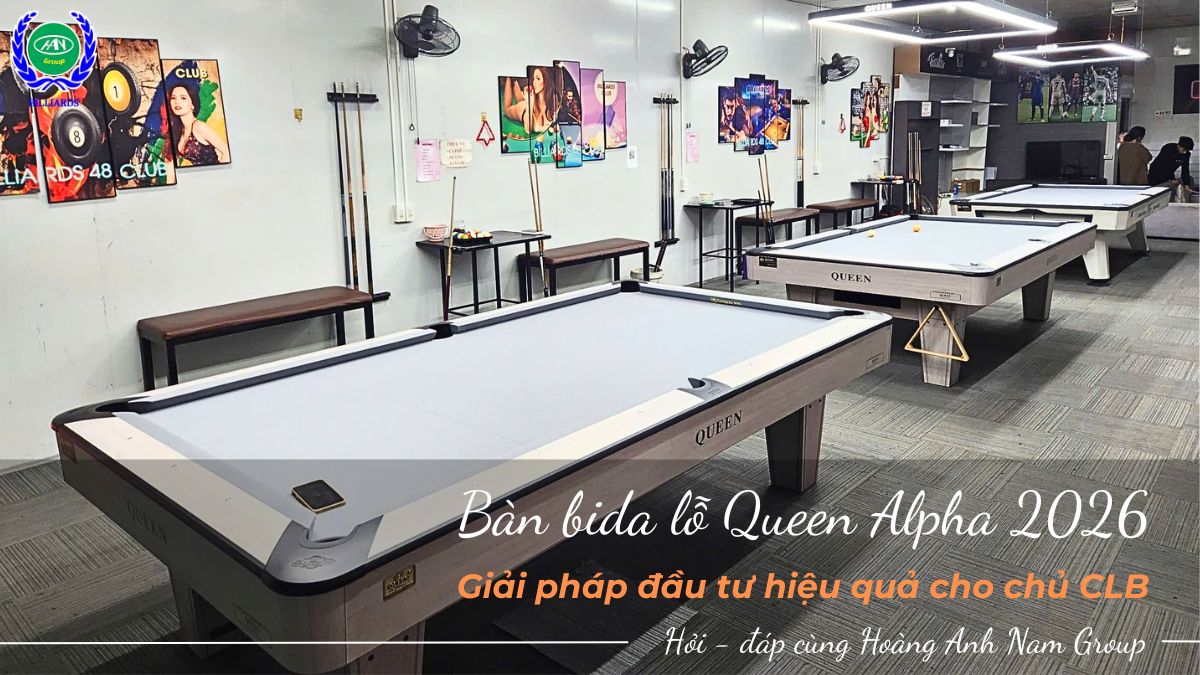 Bàn bida lỗ Queen Alpha 2026 - Giải pháp đầu tư hiệu quả cho chủ CLB