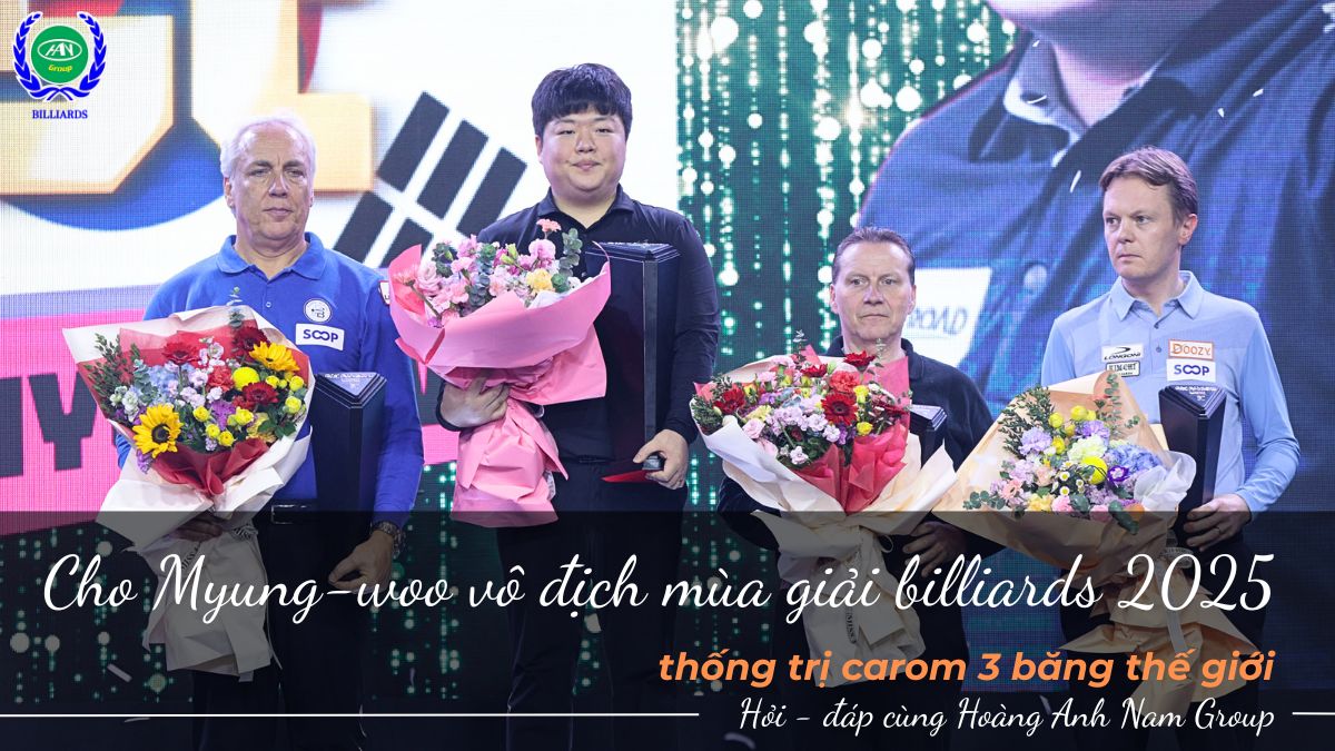 Cho Myung-woo vô địch mùa giải billiards 2025, thống trị carom 3 băng thế giới