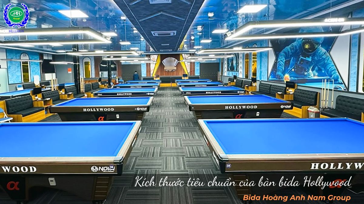 Kích thước tiêu chuẩn của bàn bida Hollywood