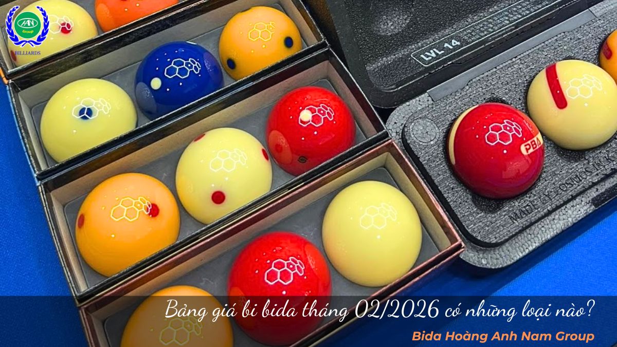 Bảng giá bi bida tháng 02/2026 có những loại nào?