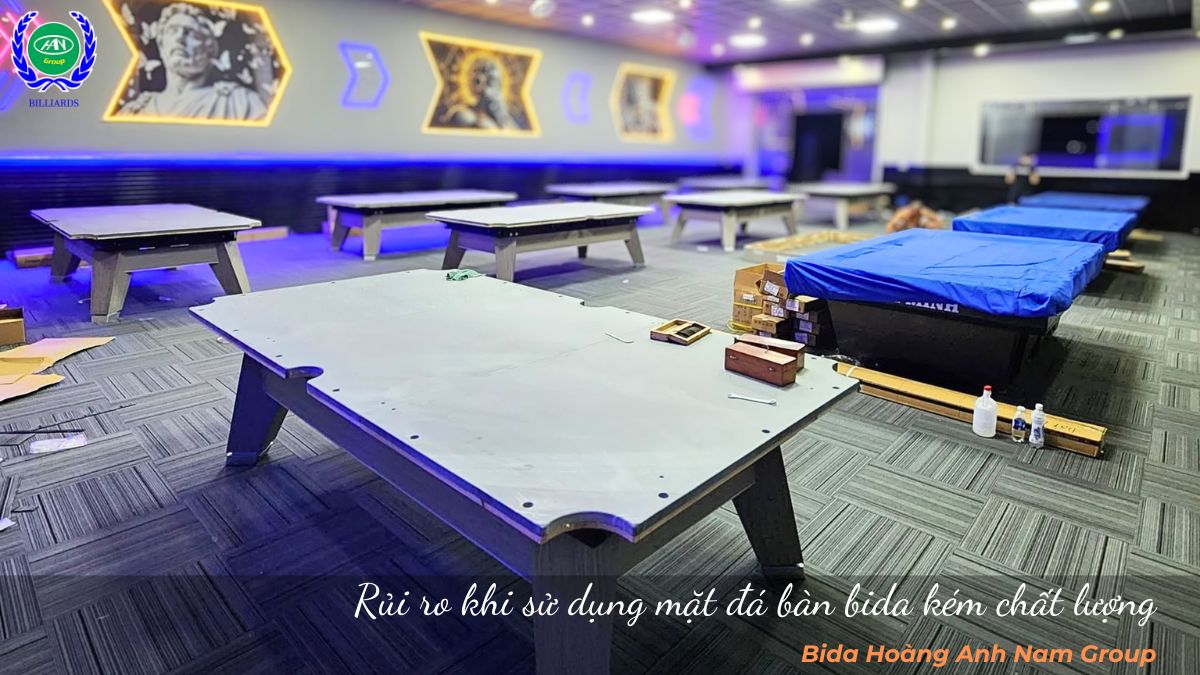 Rủi ro khi sử dụng mặt đá bàn bida kém chất lượng