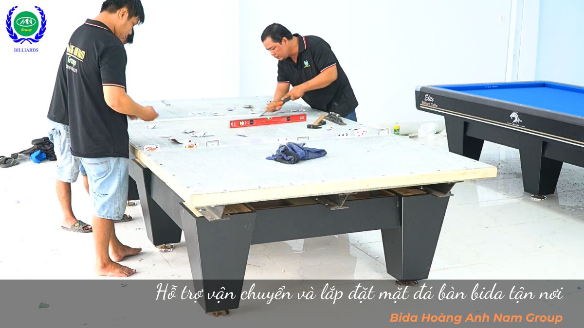 Hỗ trợ vận chuyển và lắp đặt mặt đá bàn bida tận nơi