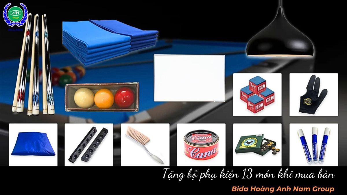 Phụ kiện tặng kèm khi mua bàn bida líp PBA VN