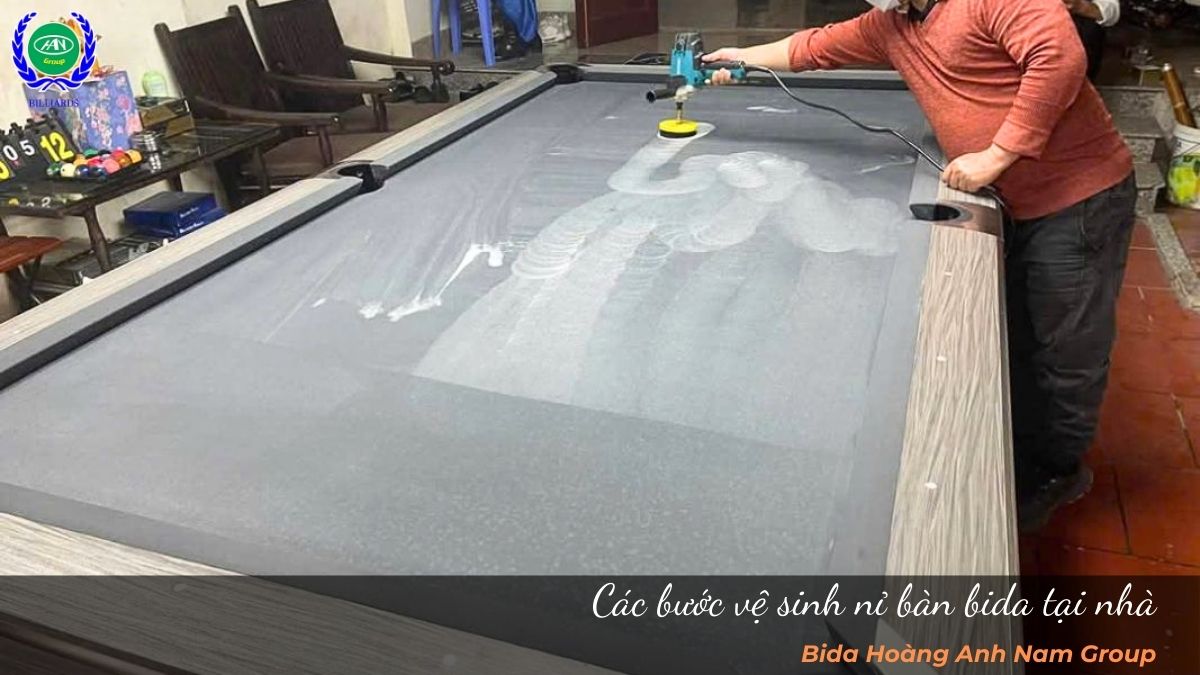 Các bước vệ sinh nỉ bàn bida tại nhà