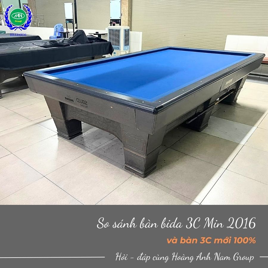 So sánh bàn bida 3C Min 2016 và bàn 3C mới 100%